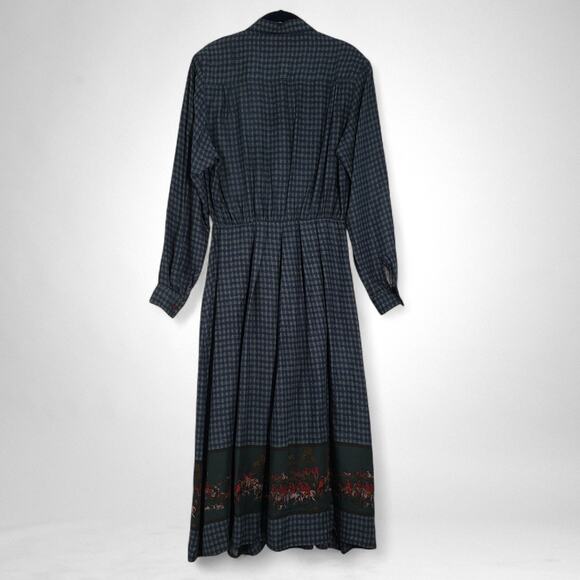 Vintage J.G. Hook Maxi Dress Womens 6 Green Plaid Gingham Equestrian Preppy Hunt - Picture 2 of 16